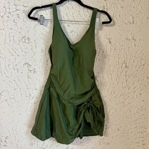 Chic Olive Green One-Piece Swimsuit